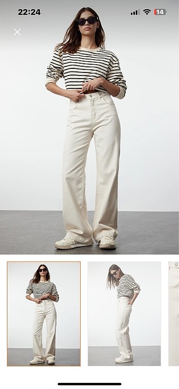 ekru milla yüksek bel pantalon