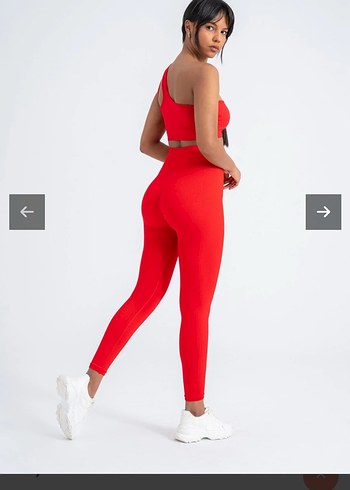 Kırmızı Uzun push up  Kadın Tayt - Görsel 2
