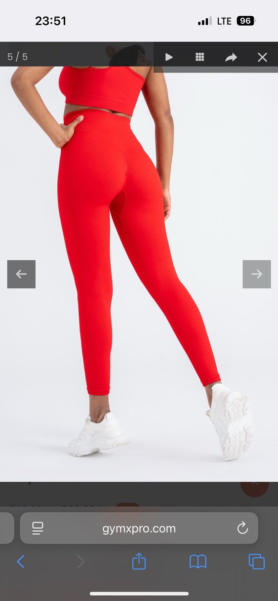 Kırmızı Uzun push up  Kadın Tayt - Görsel 4