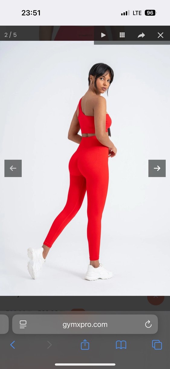 Kırmızı Uzun push up  Kadın Tayt - Görsel 2