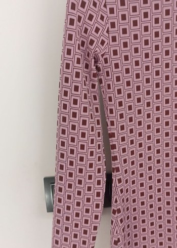 Bordo Baskılı Uzun Kollu Kadın Elbise - Görsel 7