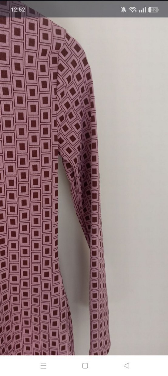 Bordo Baskılı Uzun Kollu Kadın Elbise - Görsel 5