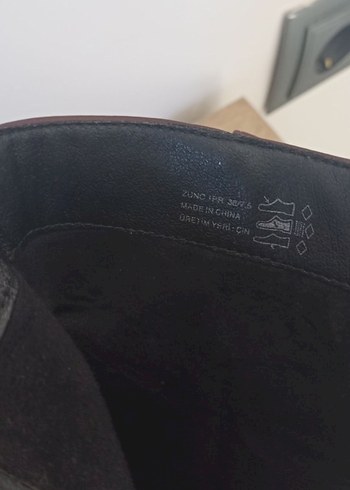 Bordo Deri Kadın Bot, Kalın Topuklu, Fermuarlı - Görsel 5