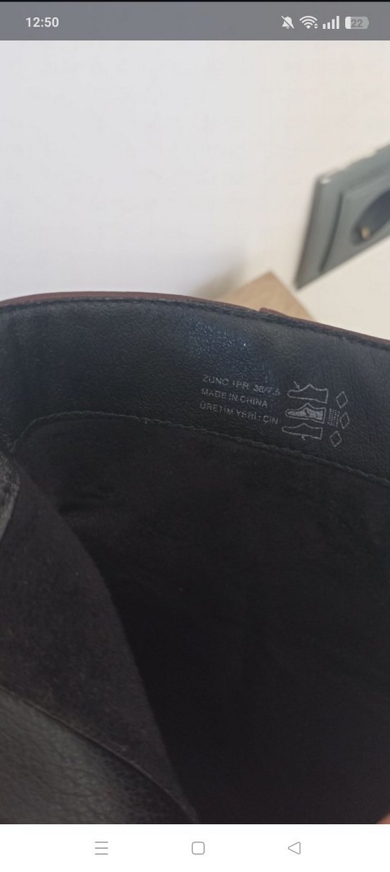 Bordo Deri Kadın Bot, Kalın Topuklu, Fermuarlı - Görsel 5