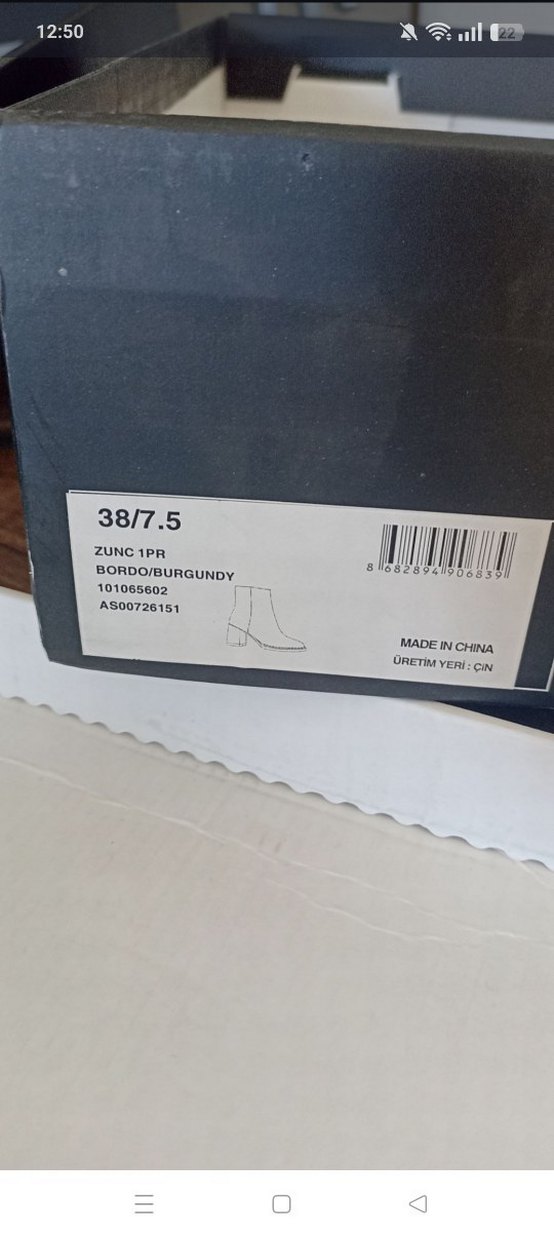 Bordo Deri Kadın Bot, Kalın Topuklu, Fermuarlı - Görsel 2