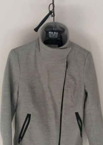 Bershka 
Gri Fermuarlı Kadın Midi Ceket - Görsel 7