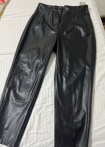 ZARA Siyah Deri  Pantolon - Görsel 3