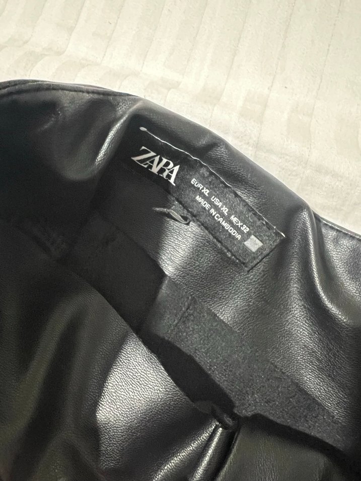 ZARA Siyah Deri  Pantolon - Görsel 4