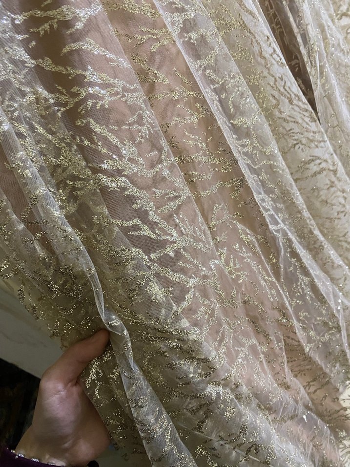 Bej Uzun Kollu Drapeli Kadın Elbise - Görsel 3