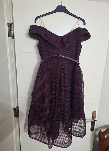 Mor kısa elbise - Görsel 3