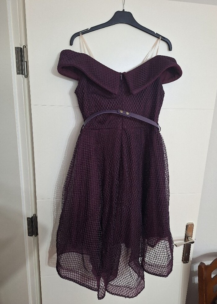 Mor kısa elbise - Görsel 3