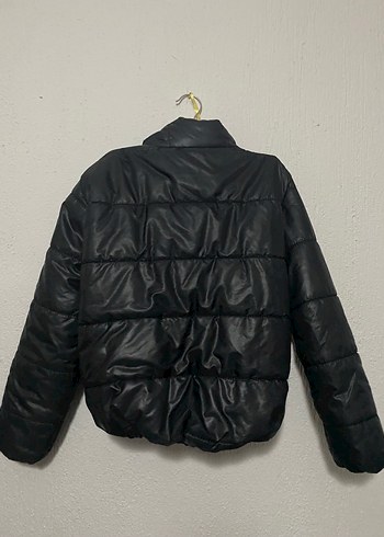 Siyah Deri Düğmeli Kadın Ceket - Görsel 4