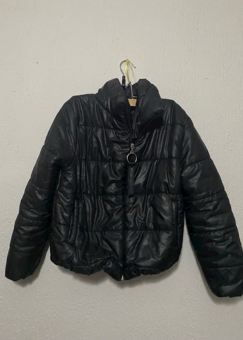 Siyah Deri Düğmeli Kadın Ceket - Görsel 3