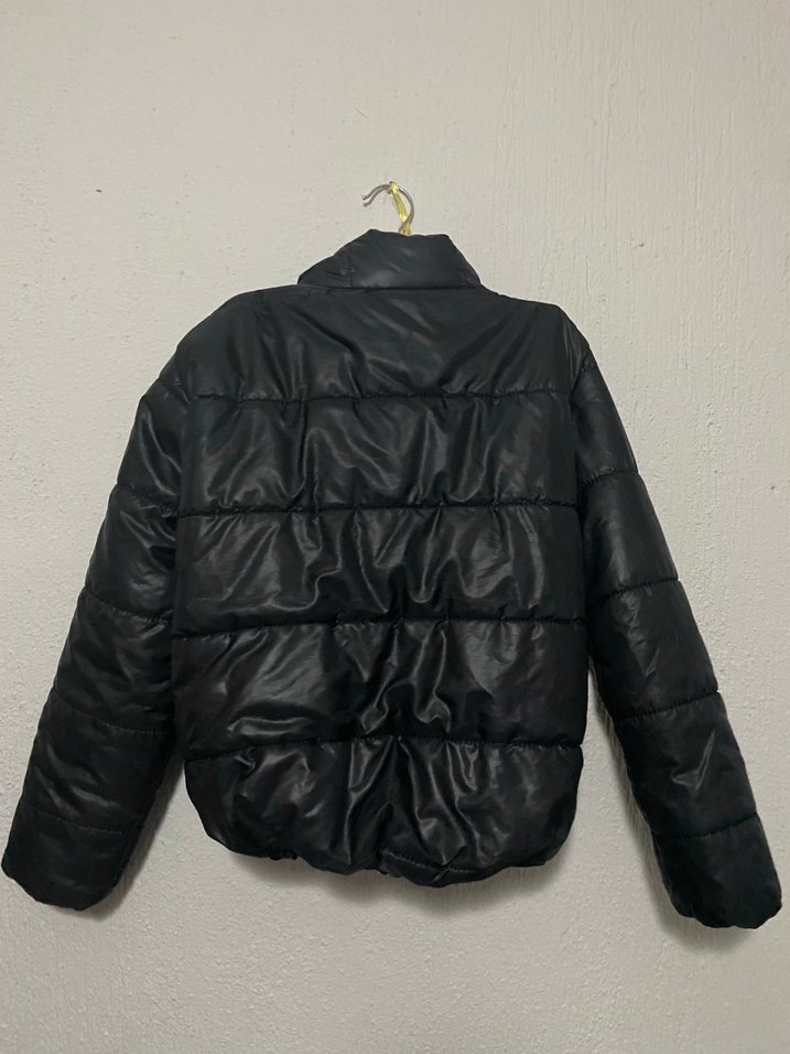 Siyah Deri Düğmeli Kadın Ceket - Görsel 4