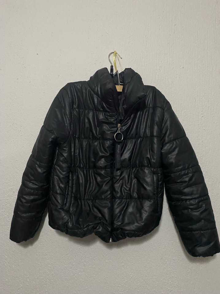 Siyah Deri Düğmeli Kadın Ceket - Görsel 3