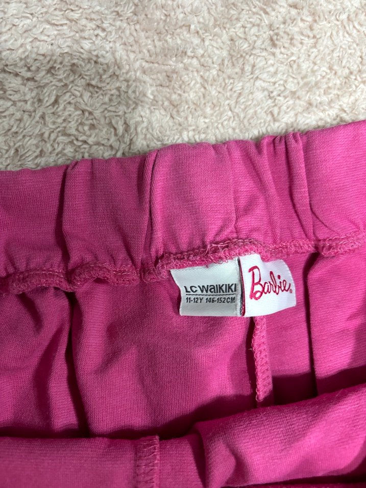 Pembe Barbie Baskılı Kız Çocuk şort etek - Görsel 2