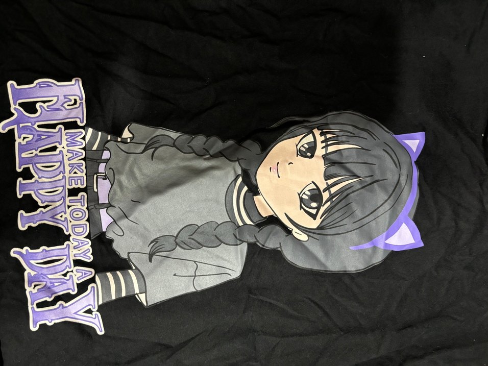 Gri Anime Kız Baskılı Uzun Kollu Tişört - Görsel 3