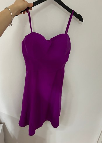 Mor İnce Askılı Elbise - Görsel 2