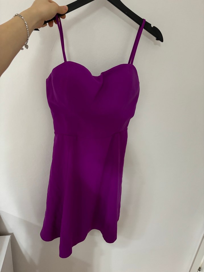 Mor İnce Askılı Elbise - Görsel 2