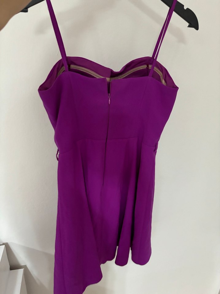 Mor İnce Askılı Elbise - Görsel 3