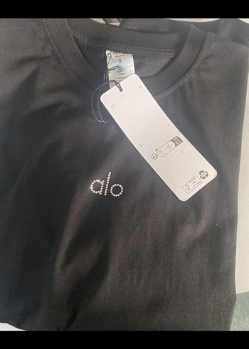 Alo Kadın Siyah Loose Fit Kısa Kollu Tişört
