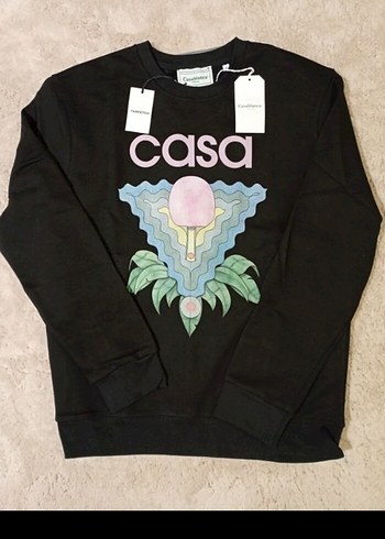Siyah unisex Baskılı Sweatshirt Casablance