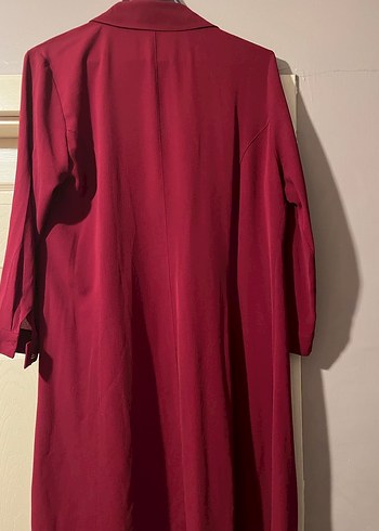 Bordo Uzun Gömlek Elbise - Görsel 2