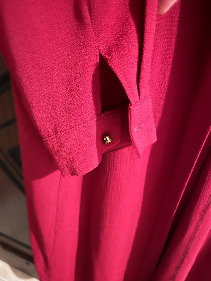 Bordo Uzun Gömlek Elbise - Görsel 4