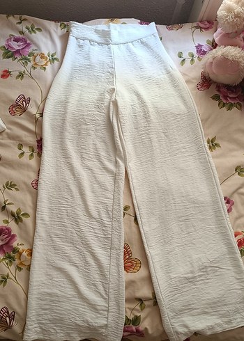 xs Beden beyaz Renk Beyaz Loose Fit Street Wear Kot Pantolon