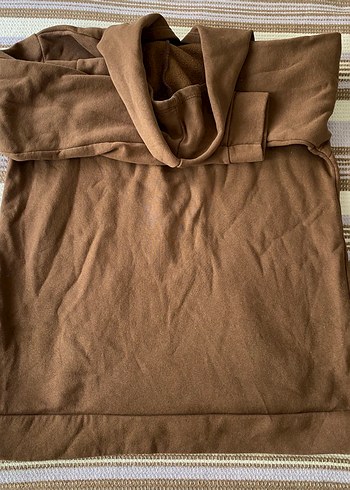 Diğer Kahverengi Kapüşonlu Oversize Sweatshirt