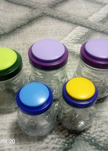 Renkli Kapaklı Cam Saklama Kavanozları - Görsel 2