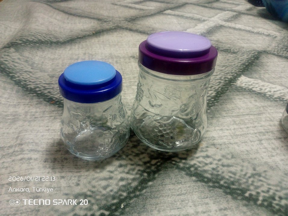 Renkli Kapaklı Cam Saklama Kavanozları - Görsel 3