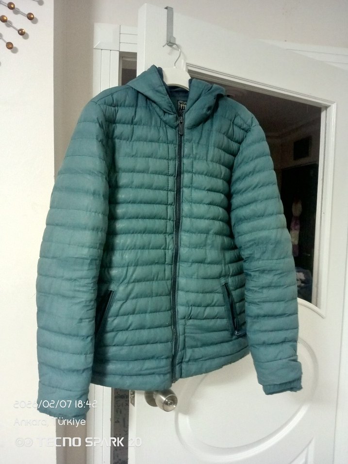 Kapüşonlu Fermuarlı Erkek Mont - Görsel 2