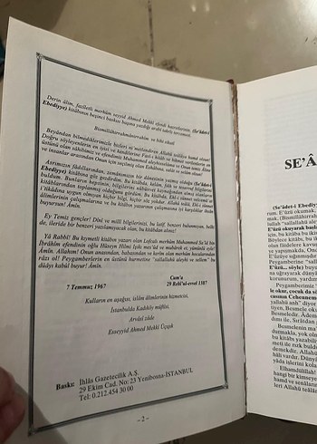 Beden Tam İlmihal Seadet-i Ebediyye