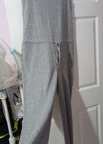 Gri Kadın Triko Uzun Tulum - Görsel 3