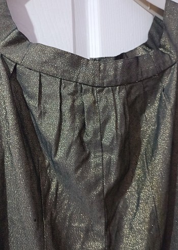 Gri Keten Drapeli Uzun Tulum - Görsel 4