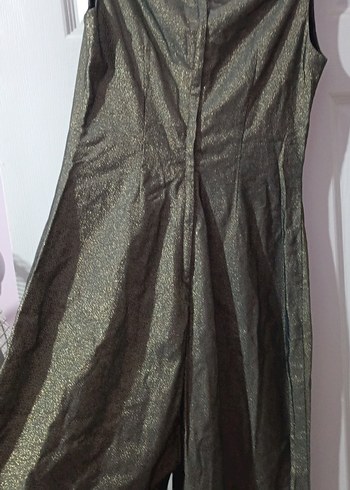 Gri Keten Drapeli Uzun Tulum - Görsel 5