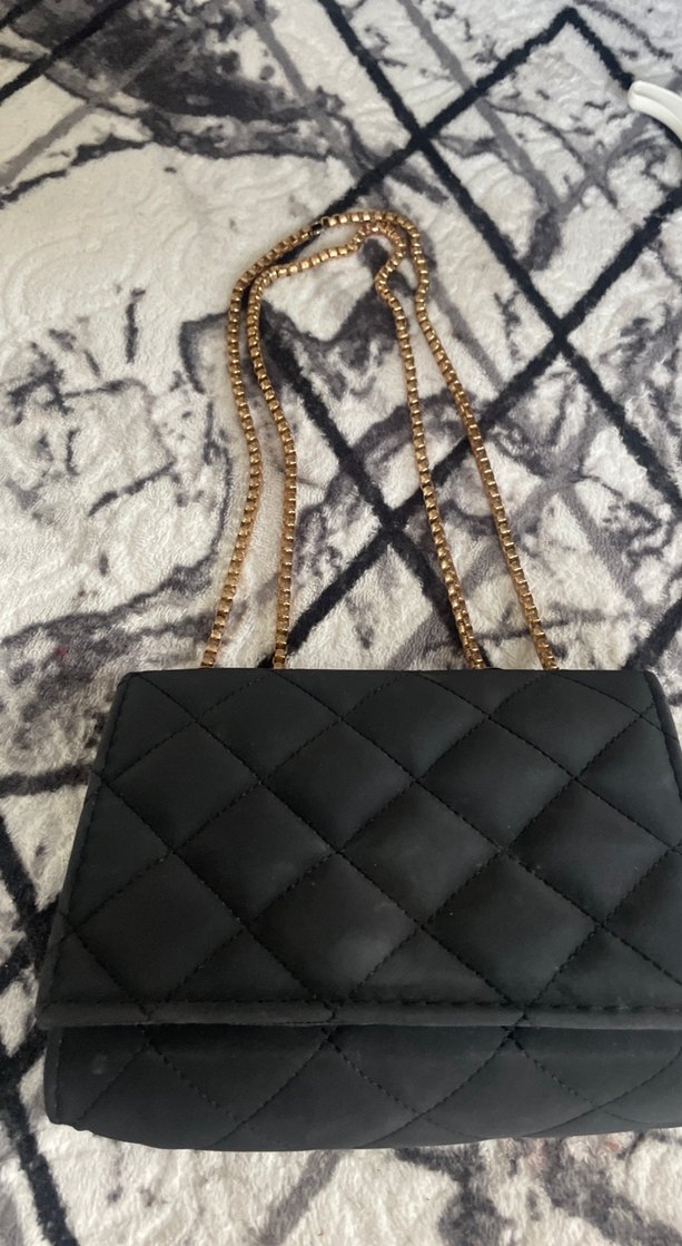 Zincir Detaylı Siyah Kadın Deri Çanta - Görsel 2