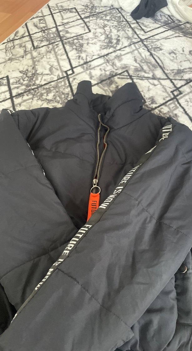 Fermuarlı Gri Kışlık Kadın Mont - Görsel 2