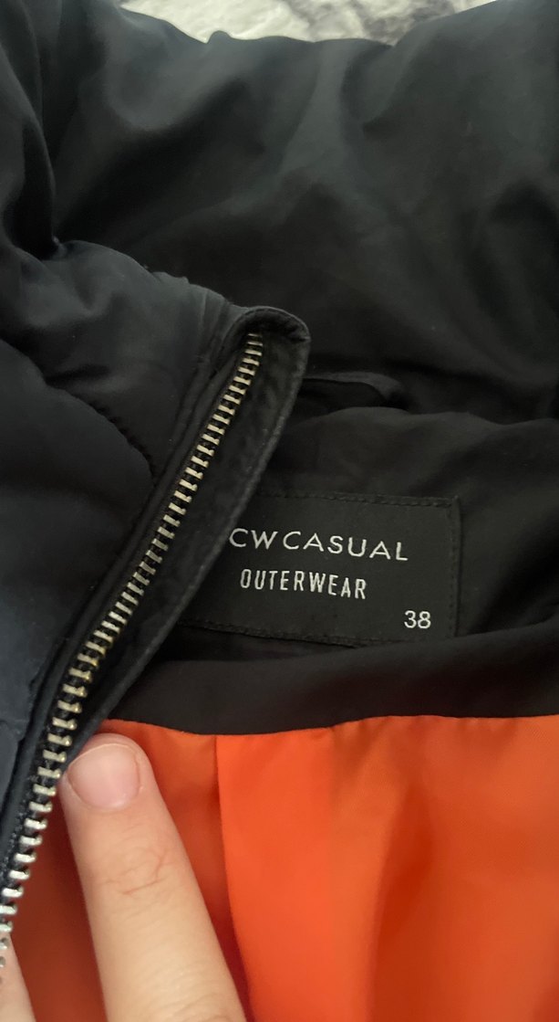 Fermuarlı Gri Kışlık Kadın Mont - Görsel 3