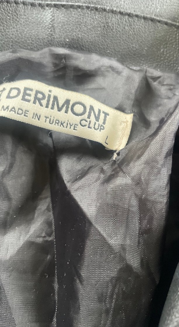 Siyah Deri Biker Ceket Fermuarlı - Görsel 2