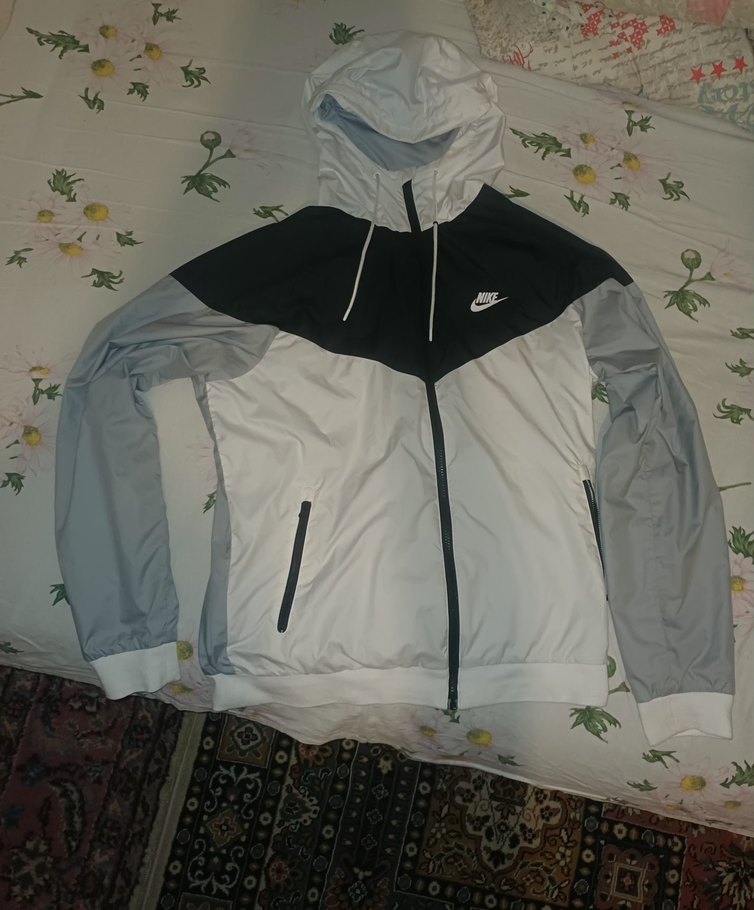 Nike Beyaz Gri Erkek Spor Ceket Kapüşonlu - Görsel 3