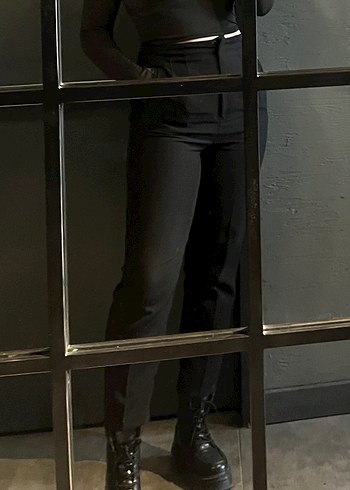 Siyah  Fit Kumaş Pantolon - Görsel 2