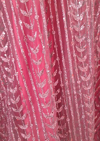 Bordo  Kadın simli abiye - Görsel 4