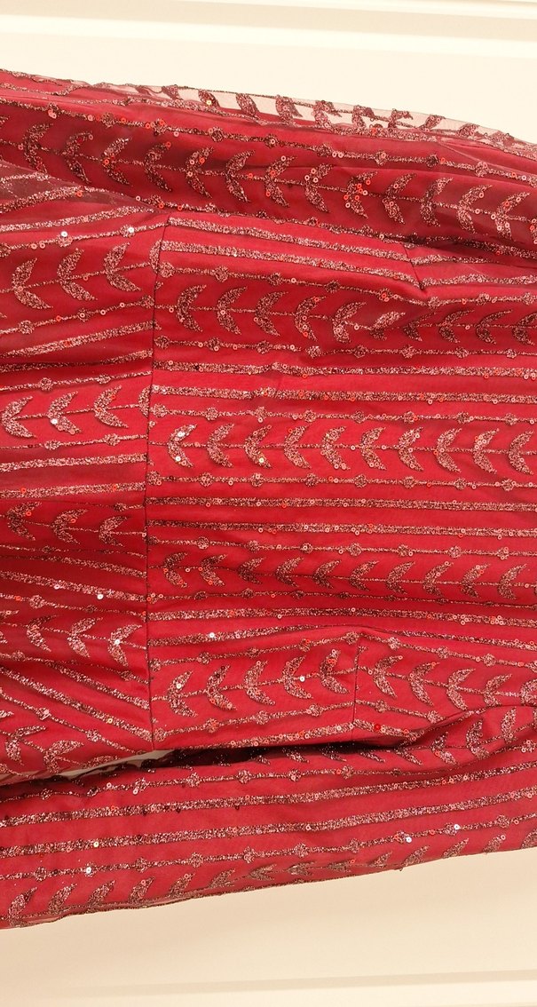 Bordo  Kadın simli abiye - Görsel 5