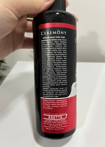 Ceremony Dökülme Karşıtı Sprey Tonik - Görsel 4