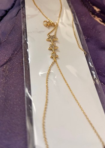 Yıldız Detaylı Altın Renk Kadın El Zinciri - Görsel 2