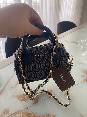 Beden Vakko zincirli dokuma mini speedy çanta