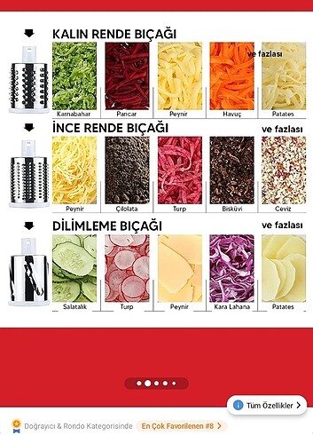  Beden Sebze doğrayıcı rende 