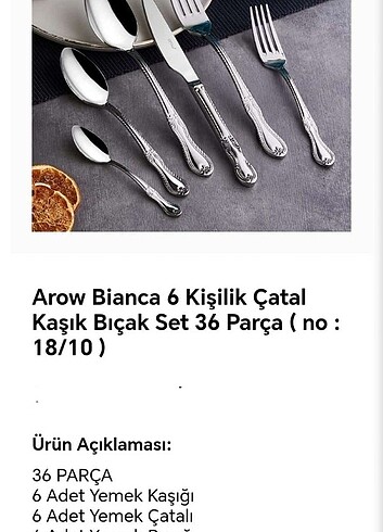 Arow çatal kaşık seti